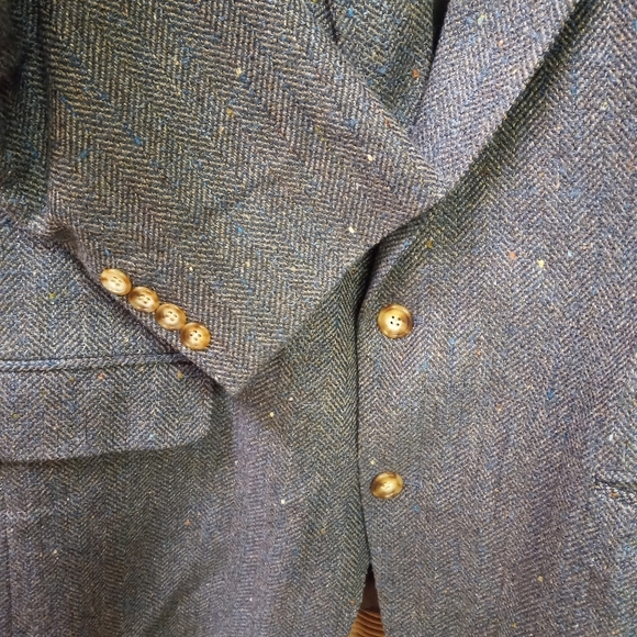CHRISTIAN Brothers Sports Jacket Blazer Gray Speckled Wool Herringbone Tweed 46L - Picture 3 of 12